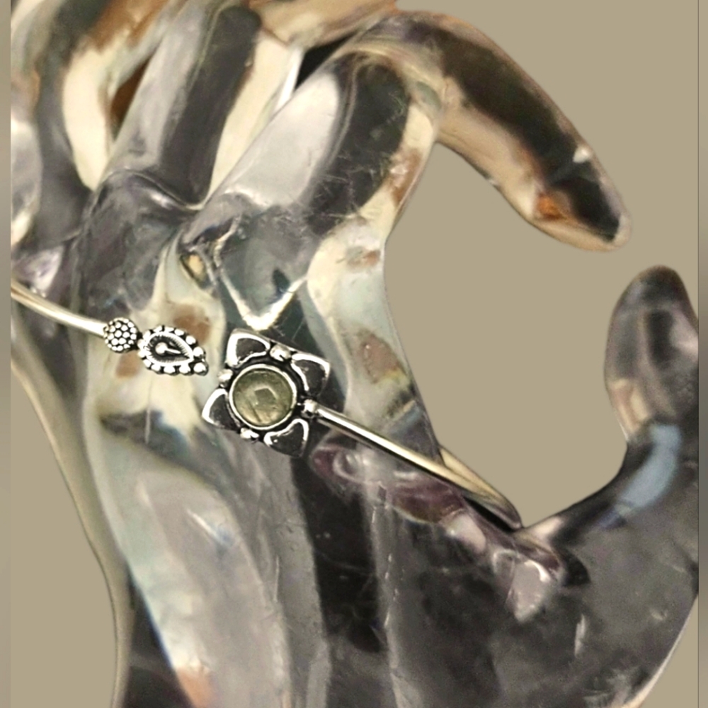 925 Sterling Silver Plated Bohemian Cuff Bracelet